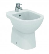 Bidet a terra monoforo con erogazione dell’acqua dal rubinetto. Fissaggi a pavimento inclusi. Bidet a terra monoforo con erogazione dell’acqua dal rubinetto. Fissaggi a pavimento inclusi.